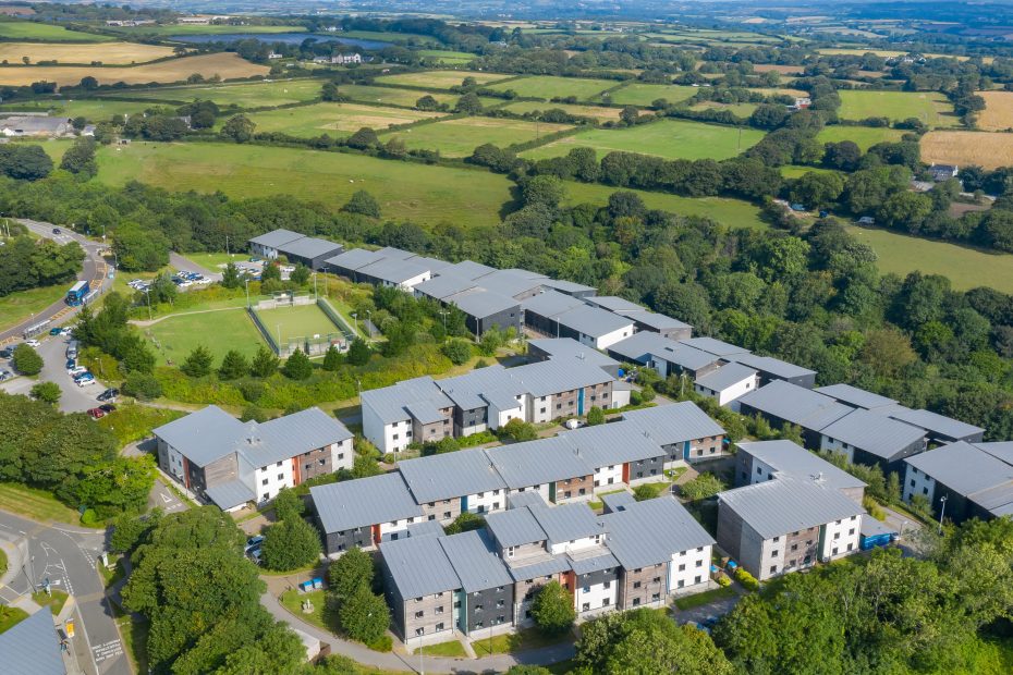 Aerial photograph of Glasney Student Village