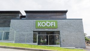 Outside of cafe showing sign