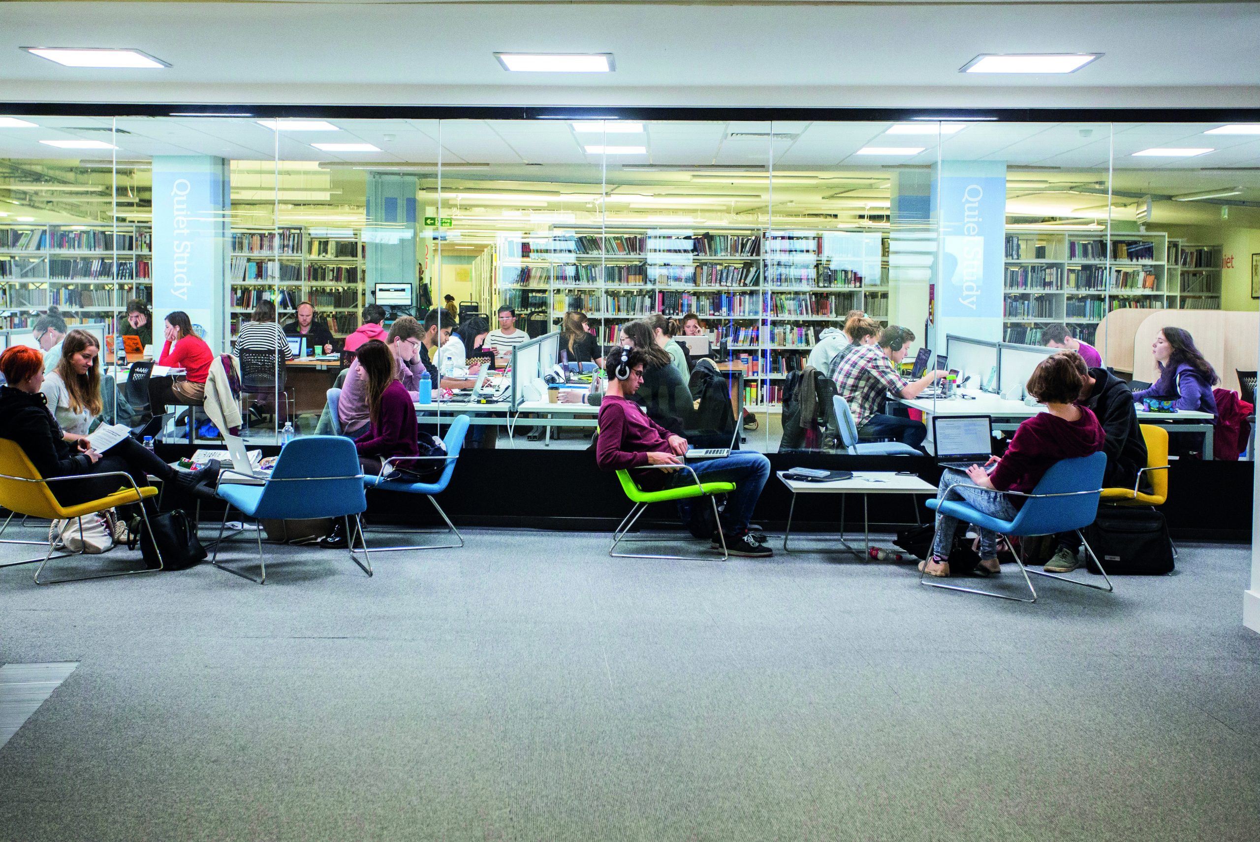 Image of students studying at Penryn Campus Library