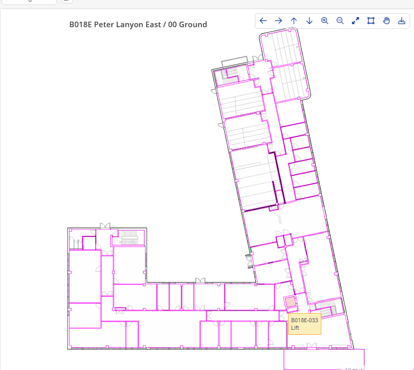 Image of the location of the lift in Peter Lanyon East
