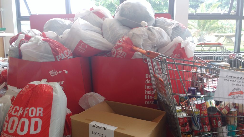 Piles of full BHF Pack for Good bags