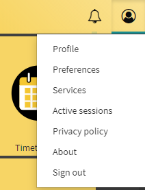 screenshot showing how to open the profile menu