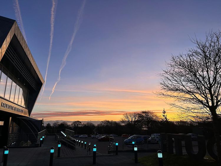 Sunset on campus photograph