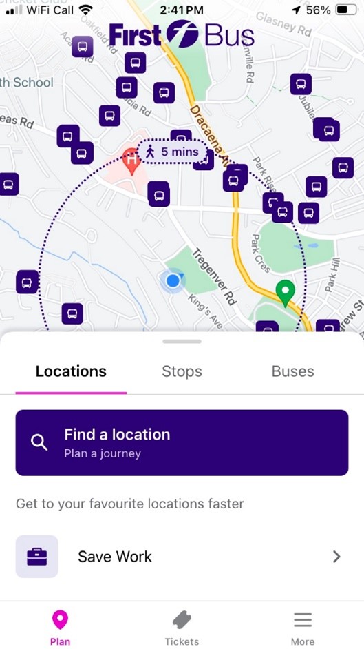 First Bus map