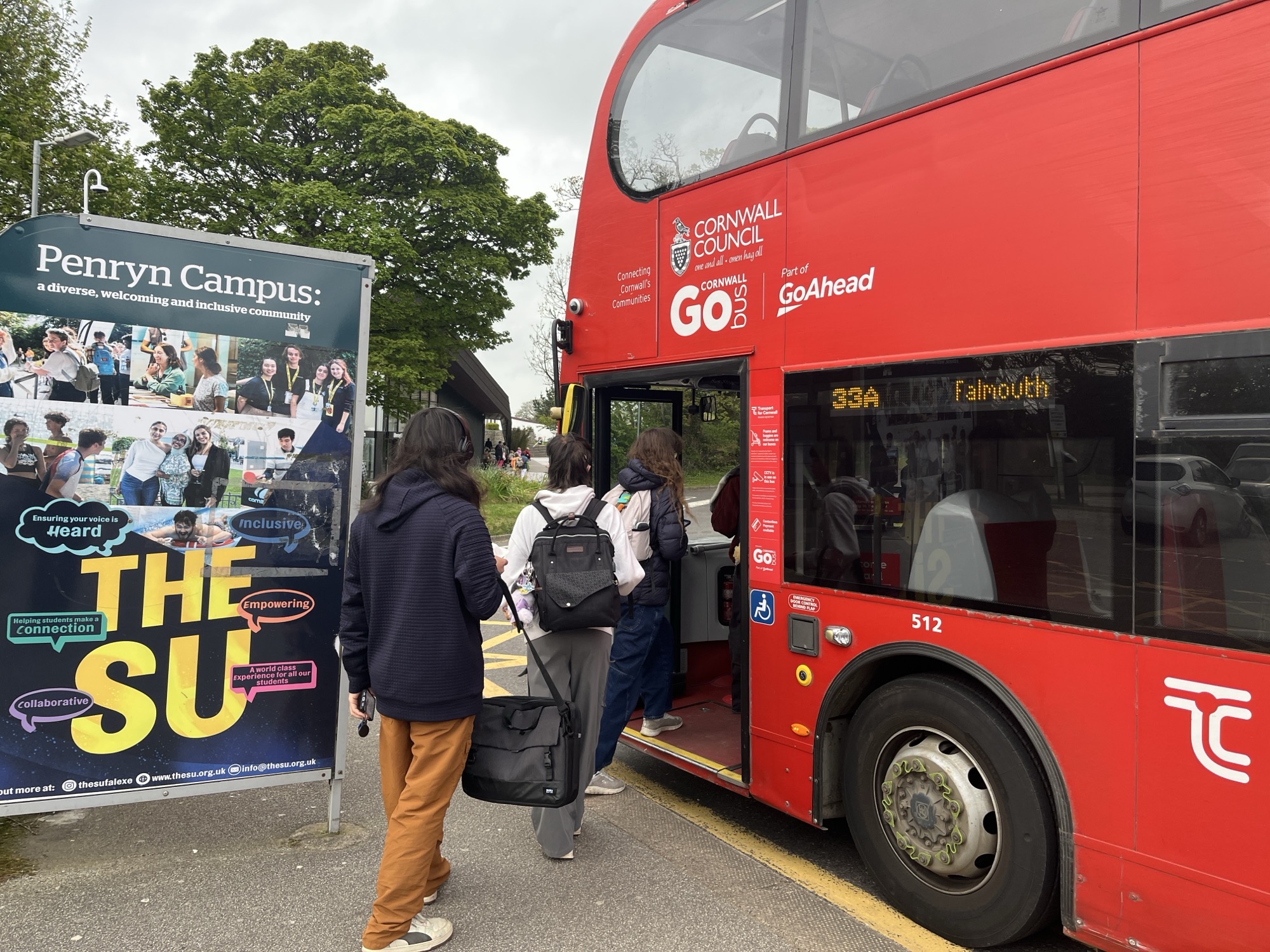 Go Cornwall Bus at Penryn University campus bus stop